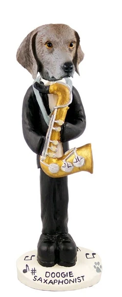 Weimaraner Saxophonist Doogie Collectible Dog Figurine