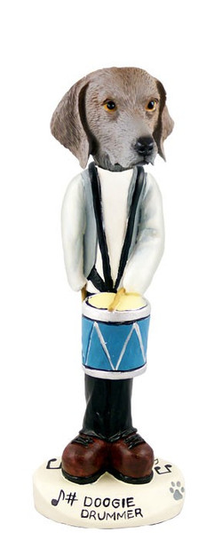 Weimaraner Drummer Doogie Collectible Dog Figurine
