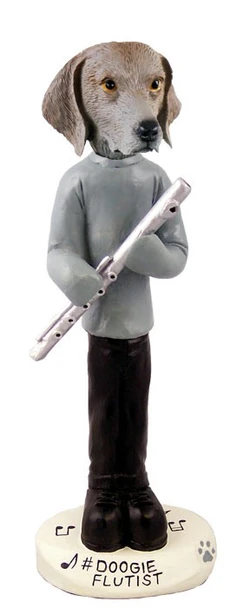 Weimaraner Flutist Doogie Collectible Dog Figurine