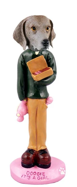 Weimaraner It's a Girl Doogie Collectible Dog Figurine
