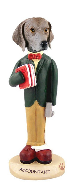 Weimaraner Accountant Doogie Collectible Dog Figurine