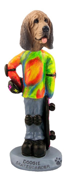 Bloodhound Skateboarder Doogie Collectible Dog Figurine