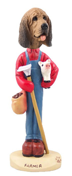 Bloodhound Farmer Doogie Collectible Dog Figurine