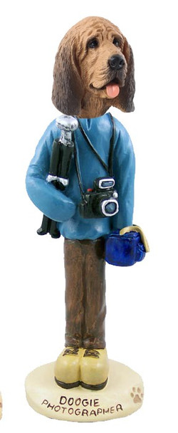 Bloodhound Photographer Doogie Collectible Dog Figurine