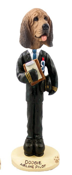 Bloodhound Airline Pilot Doogie Collectible Dog Figurine