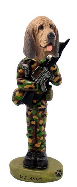 Bloodhound U S Army Doogie Collectible Dog Figurine