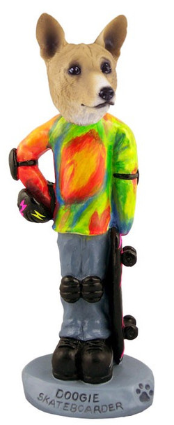 Basenji Skateboarder Doogie Collectible Dog Figurine