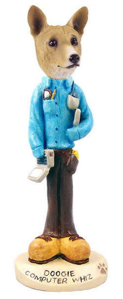 Basenji Computer Whiz Doogie Collectible Dog Figurine