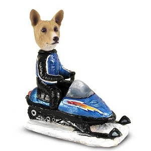 Basenji Snowmobile Doogie Collectible Dog Figurine