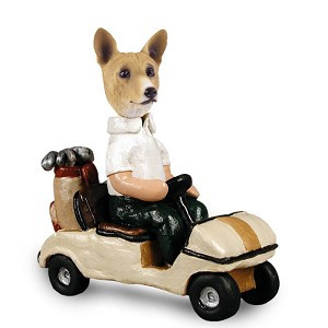 Basenji Golf Cart Doogie Collectible Dog Figurine