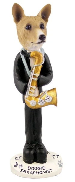 Basenji Saxophonist Doogie Collectible Dog Figurine