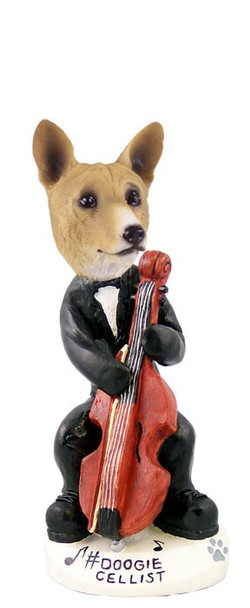 Basenji Cellist Doogie Collectible Dog Figurine
