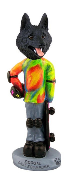 Schipperke Skateboarder Doogie Collectible Dog Figurine
