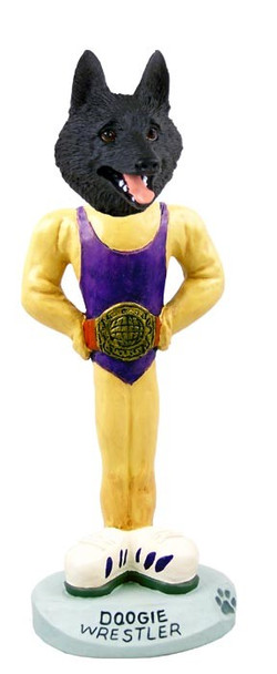 Schipperke Wrestler Doogie Collectible Dog Figurine