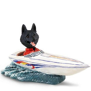 Schipperke Motorboat Doogie Collectible Dog Figurine