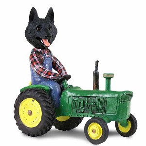 Schipperke Tractor Doogie Collectible Dog Figurine