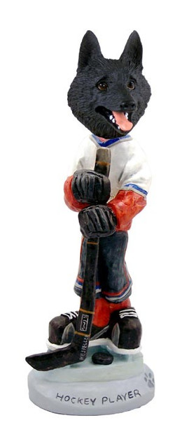 Schipperke Hockey Player Doogie Collectible Dog Figurine
