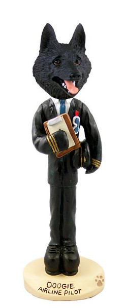 Schipperke Airline Pilot Doogie Collectible Dog Figurine