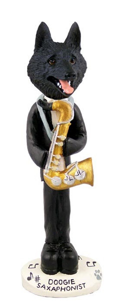 Schipperke Saxophonist Doogie Collectible Dog Figurine