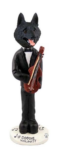 Schipperke Violinist Doogie Collectible Dog Figurine