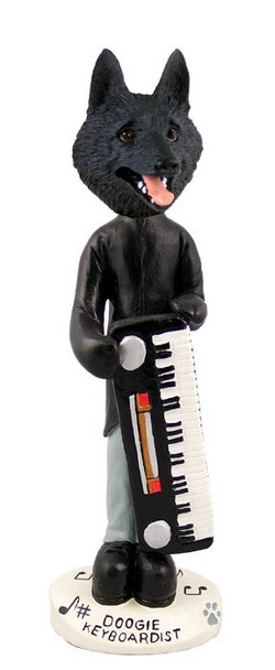 Schipperke Keyboardist Doogie Collectible Dog Figurine