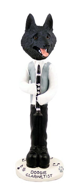 Schipperke Clarinetist Doogie Collectible Dog Figurine