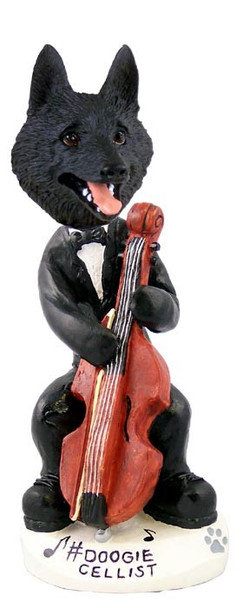 Schipperke Cellist Doogie Collectible Dog Figurine