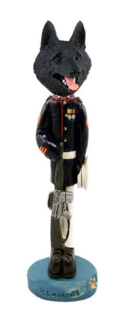 Schipperke U S Marines Doogie Collectible Dog Figurine