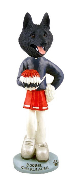 Schipperke Female Cheerleader Doogie Collectible Dog Figurine
