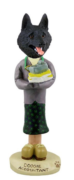 Schipperke Female Accountant Doogie Collectible Dog Figurine