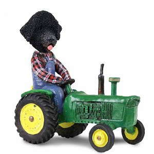 Portuguese Water Dog Tractor Doogie Collectible Dog Figurine
