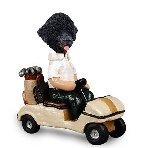 Portuguese Water Dog Golf Cart Doogie Collectible Dog Figurine