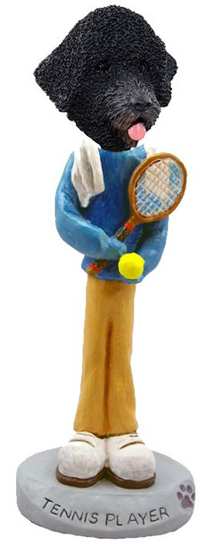 Portuguese Water Dog Tennis Player Doogie Collectible Dog Figurine