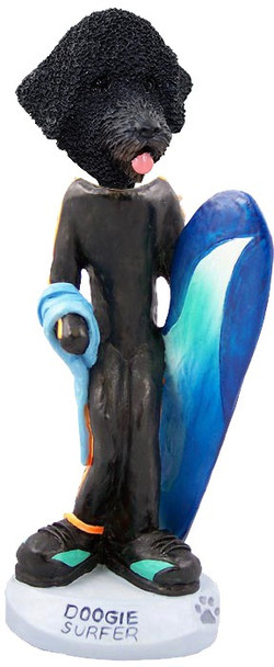 Portuguese Water Dog Surfer Doogie Collectible Dog Figurine