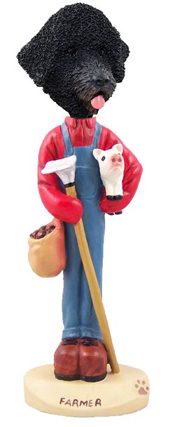 Portuguese Water Dog Farmer Doogie Collectible Dog Figurine