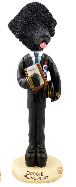 Portuguese Water Dog Airline Pilot Doogie Collectible Dog Figurine