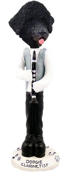 Portuguese Water Dog Clarinetist Doogie Collectible Dog Figurine