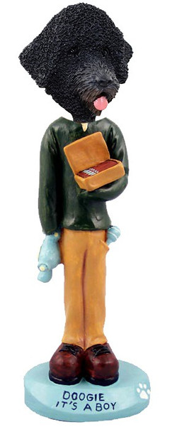 Portuguese Water Dog It's a Boy Doogie Collectible Dog Figurine