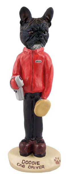 French Bulldog Cab Driver Doogie Collectible Dog Figurine