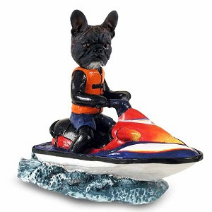 French Bulldog Jet Ski Doogie Collectible Dog Figurine