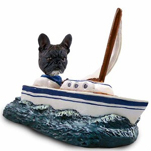 French Bulldog Sailboat Doogie Collectible Dog Figurine