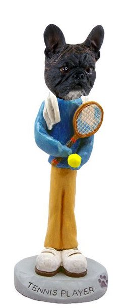 French Bulldog Tennis Player Doogie Collectible Dog Figurine
