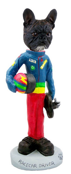 French Bulldog Racecar Driver Doogie Collectible Dog Figurine