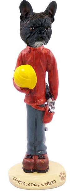 French Bulldog Construction Worker Doogie Collectible Dog Figurine
