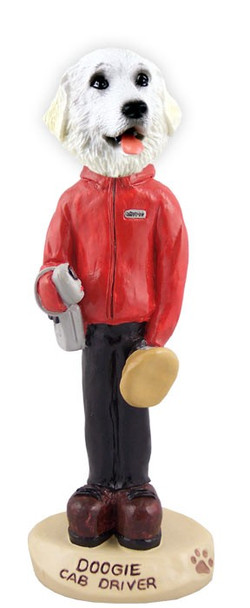 Great Pyrenees Cab Driver Doogie Collectible Dog Figurine