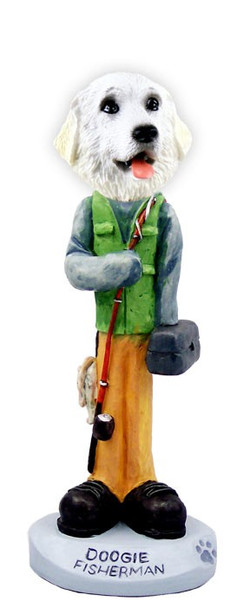 Great Pyrenees Fisherman Doogie Collectible Dog Figurine