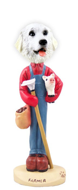 Great Pyrenees Farmer Doogie Collectible Dog Figurine