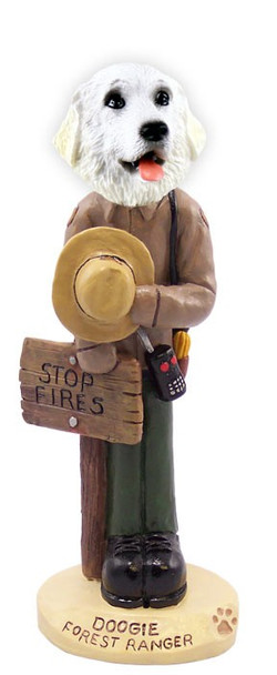 Great Pyrenees Forest Ranger Doogie Collectible Dog Figurine