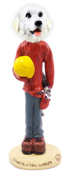 Great Pyrenees Construction Worker Doogie Collectible Dog Figurine