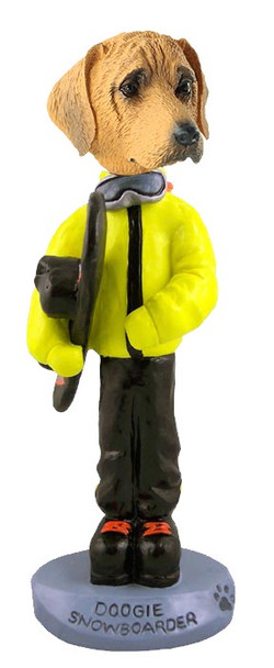 Rhodesian Ridgeback Snowboarder Doogie Collectible Dog Figurine